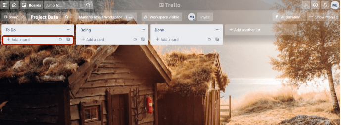 Import Excel to Trello - Add a card in Trello board